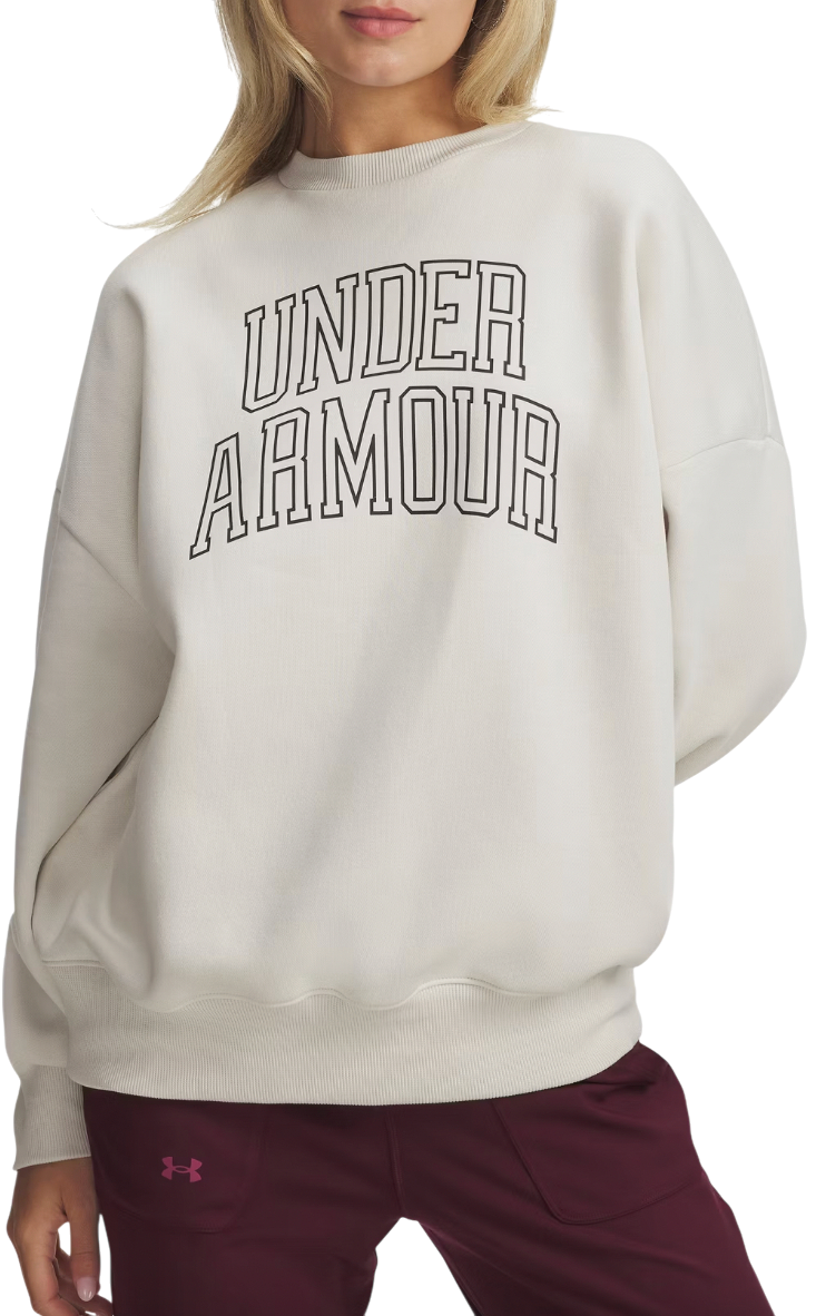 Huppari Under Armour Rival Fleece Oversized Varsity Crewneck Sweatshirt Beige | 6007880-110, 0