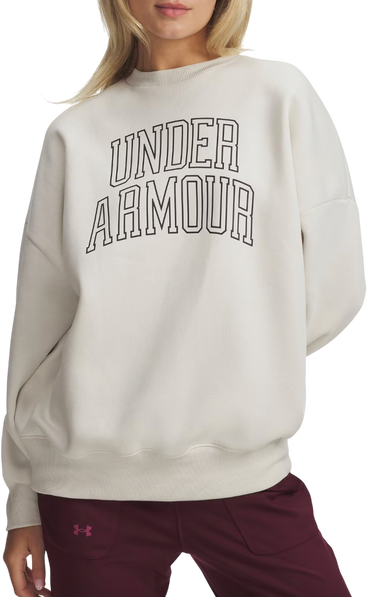 Huppari Under Armour Rival Fleece Oversized Varsity Crewneck Sweatshirt Beige | 6007880-110, 0