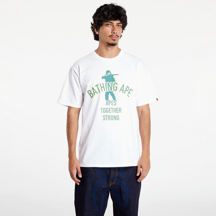 T-paita BAPE A BATHING APE Soldier Ats Tee White Valkoinen | 001TEK301056M WHT