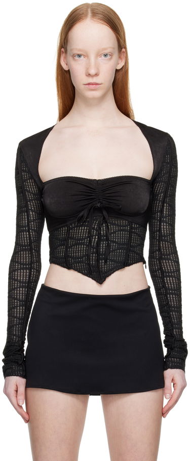 T-paita GUIZIO Guizio Archangel Swirl Long Sleeve Top Musta | DGF21B928, 0