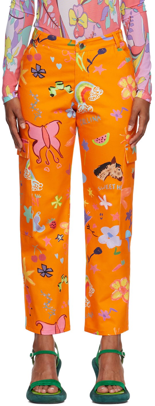 Cargo housut Collina Strada Collina Strada Chason Printed Cargo Pants Oranssi | XX6293