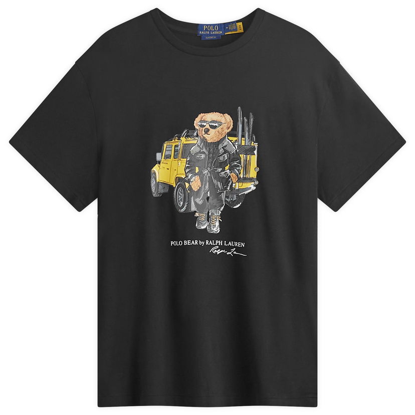 T-paita Polo by Ralph Lauren Black Defender Bear Graphic T-Shirt Musta | 710854497043