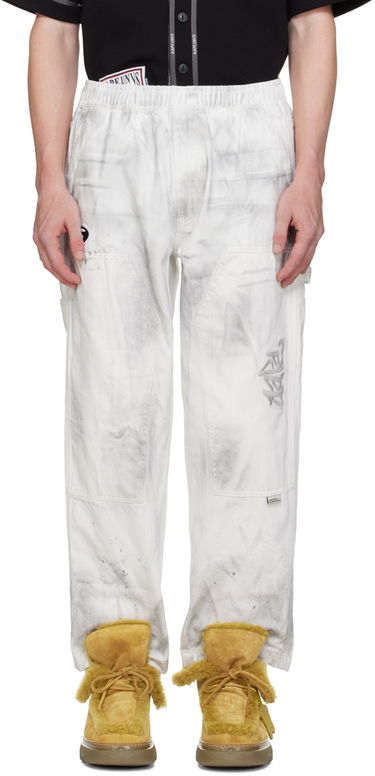 Cargo housut AAPE by A Bathing Ape AAPE by A Bathing Ape Embroidered-Logo Painter Pants Valkoinen | AAPPTMA682XAMWHB, 0