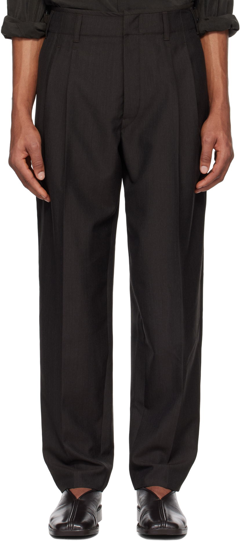Housut LEMAIRE Lemaire Pleated Trousers Musta | PA1169 LF414