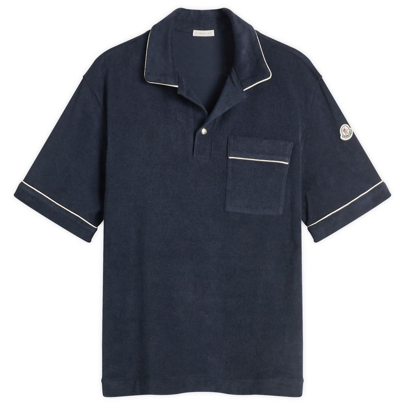 Poolopaita Moncler Men's Cotton Terry Polo Shirt Tummansininen | 8A000-22-89AVN-778