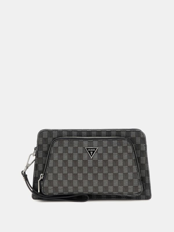 Vyötärölaukku GUESS Geometric-Print Jet Set Crossbody Bag Harmaa | HMJESEP4187, 0