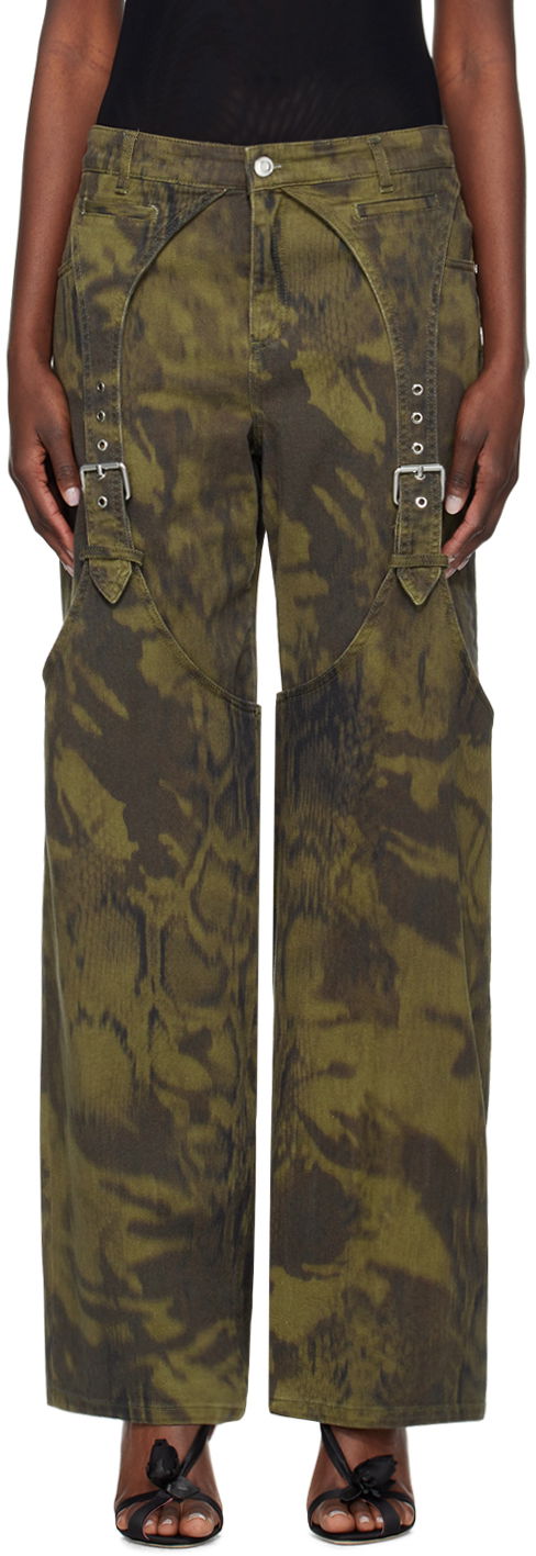 Cargo housut Blumarine Pattern Denim Trousers Vihreä | P422J133A