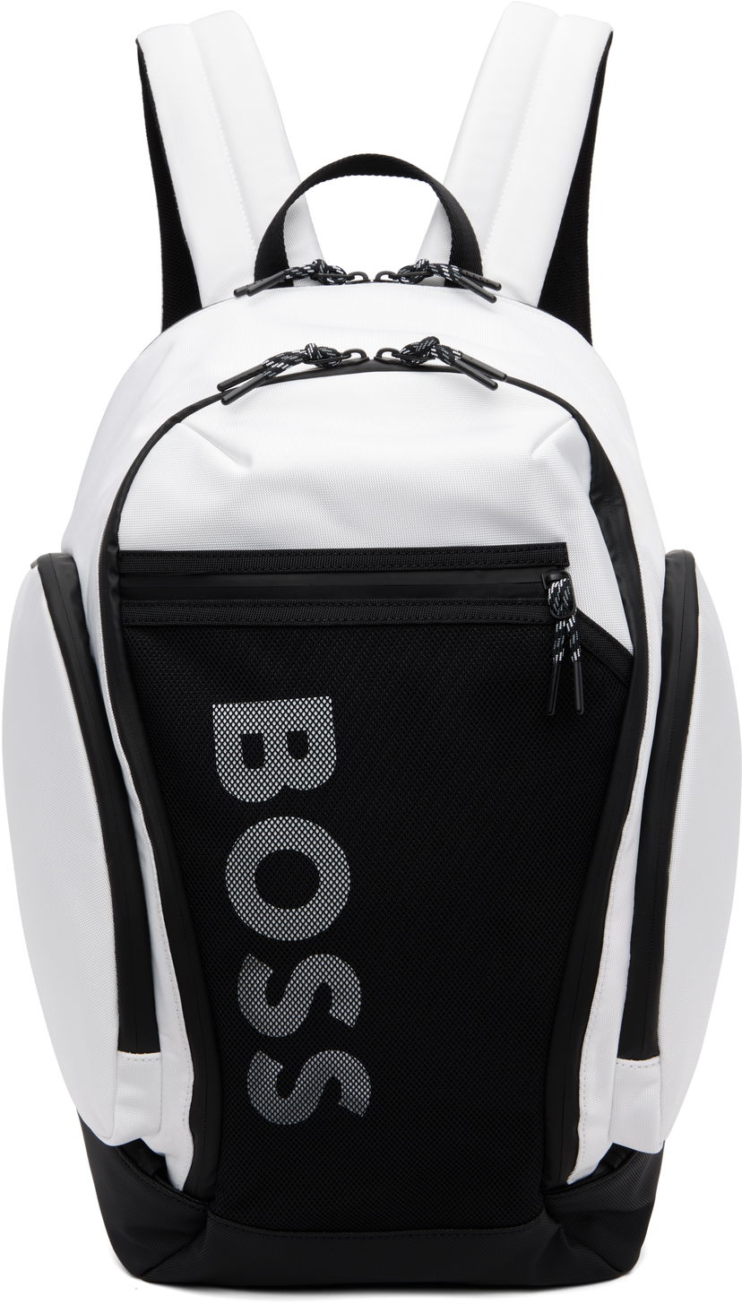 Reppu BOSS Mesh Front Pocket Logo Backpack Valkoinen | 50548090