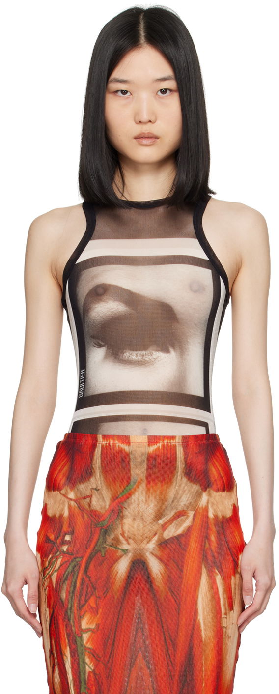 Body Jean Paul Gaultier Gaultier 'The Eyes And Lips' Printed Bodysuit Musta | 24/30-F-BD045-T553-000201