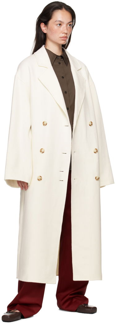 Takit Loulou de Saison Loulou de Saison Borneo Double-Breasted Long Coat Valkoinen | BORNEO, 3