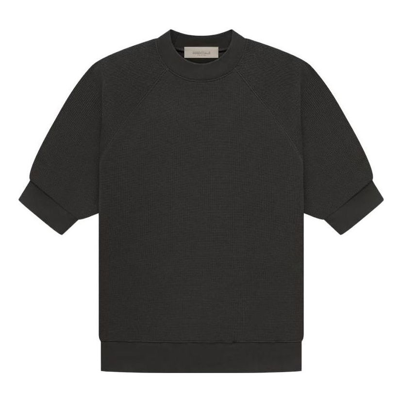 Villapaita Fear of God Essentials Waffle Sweatshirt Musta | FOG-SS23-050
