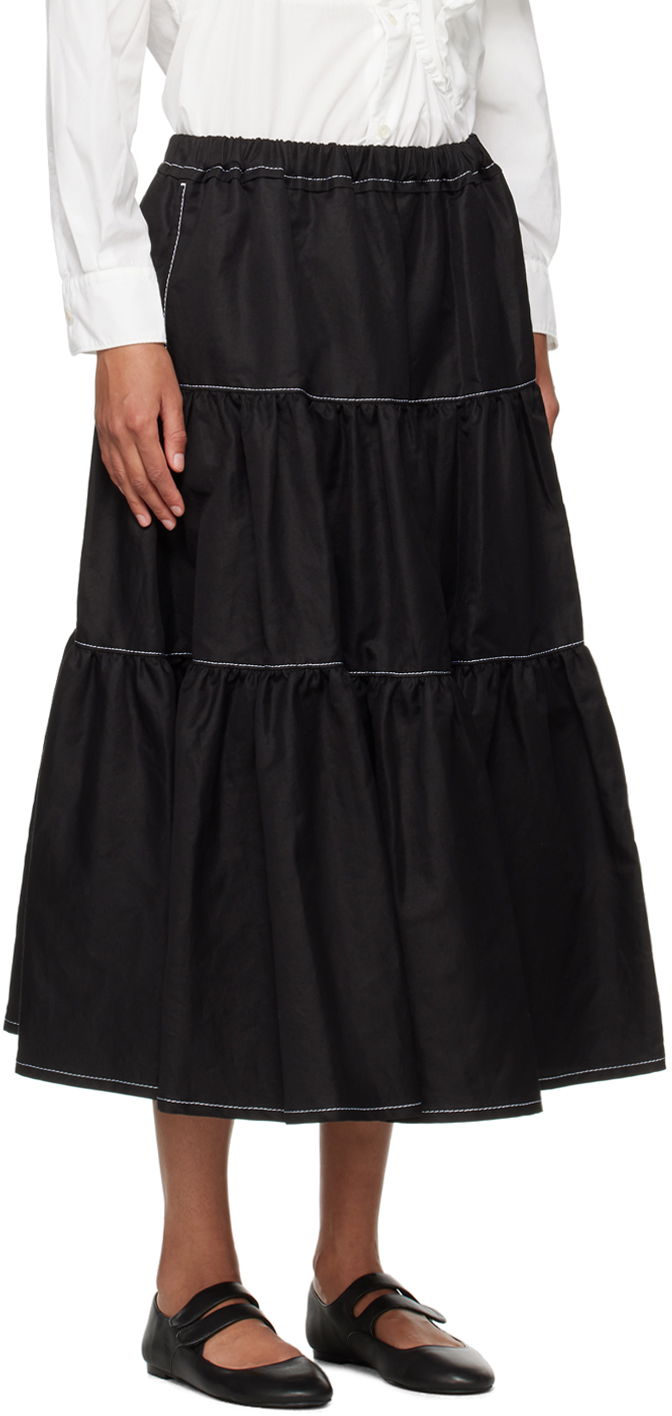 Hame Comme des Garçons Comme Des Garçons Tiered Midi Skirt Musta | TM-S026-051, 1