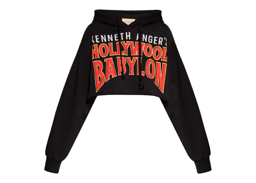 Huppari Gucci Hollywood Babylon Cropped Hoodie Black Musta | 688197 XJEF7 1043