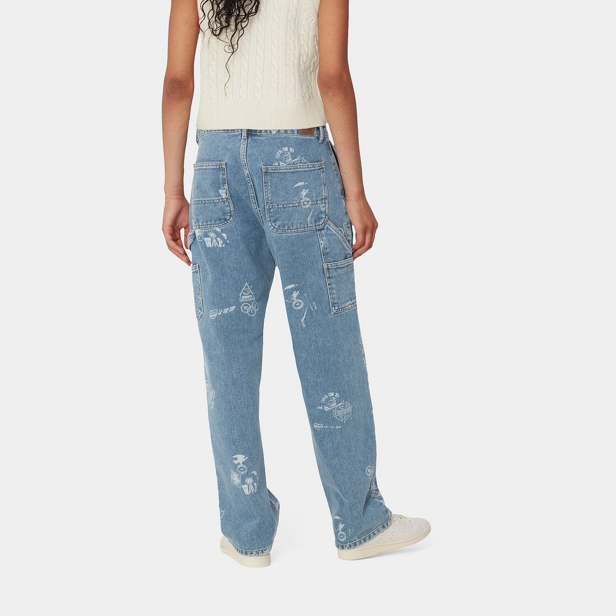 Jeans Carhartt WIP Stamp Print Bleached Denim Pants Sininen | I033742_9, 1