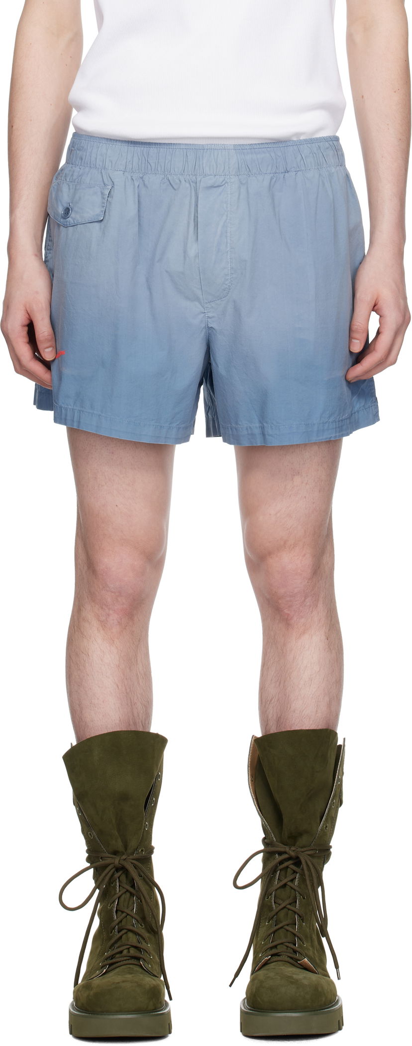Shortsit JW Anderson JW Anderson Logo Print Shorts Sininen | SR0121-PG1764