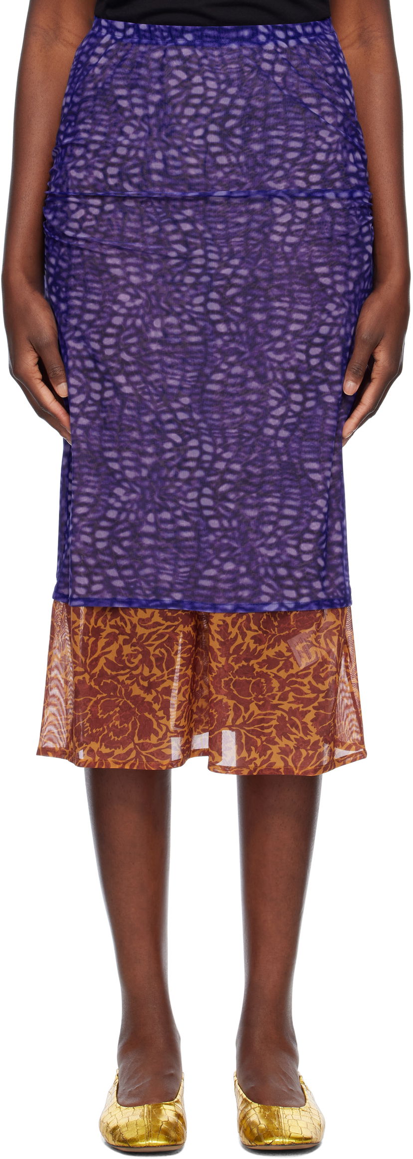 Hame Dries Van Noten Dries Van Noten Mesh Midi Skirt Violetti | 251-011162-1619