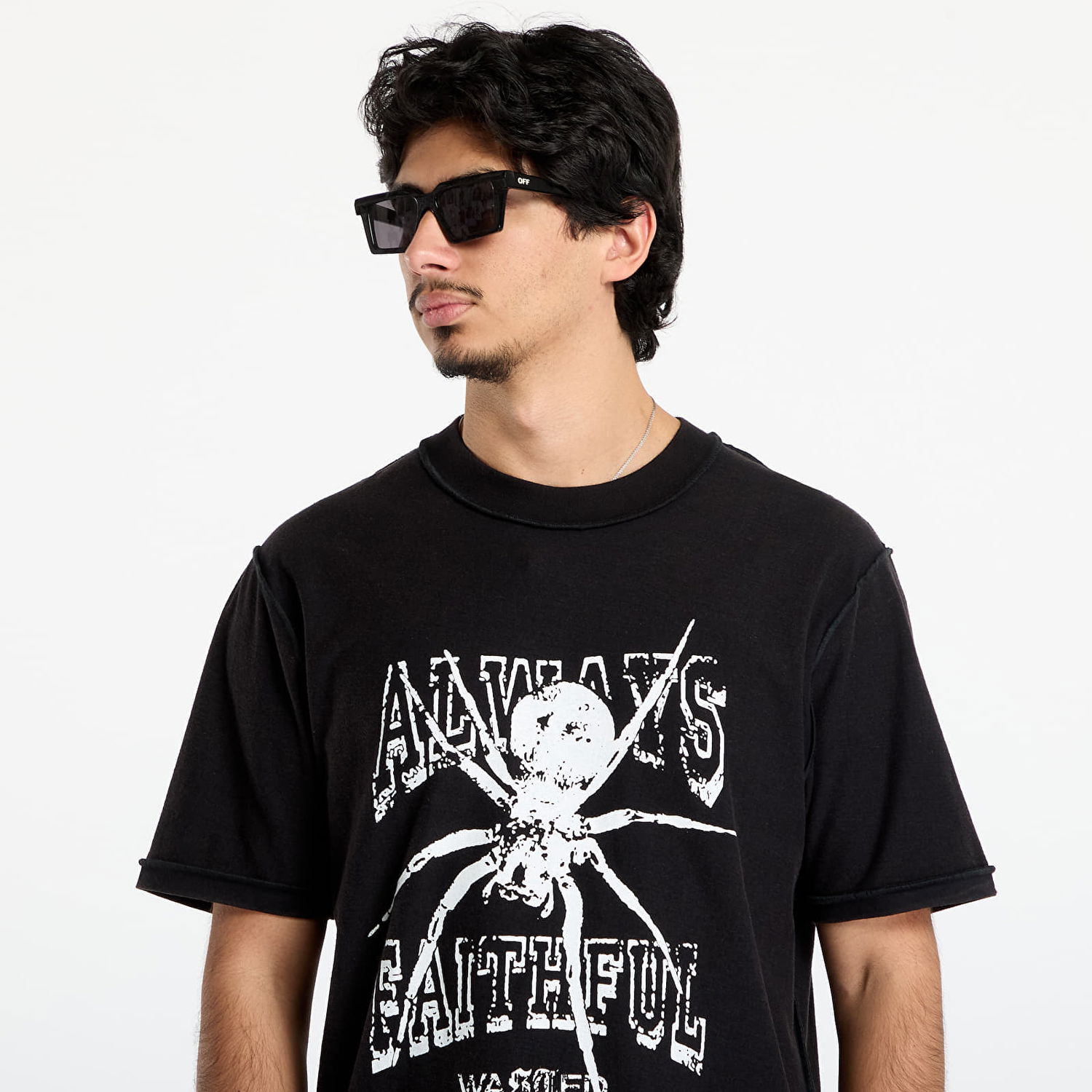 T-paita Wasted Paris T-Shirt Authentic Reverse Faded Always Faithful Spider Graphic Musta | WP_000322, 1