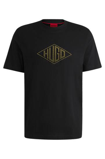 T-paita BOSS HUGO T-Shirt with Geometric Logo Embroidery Musta | 50534934