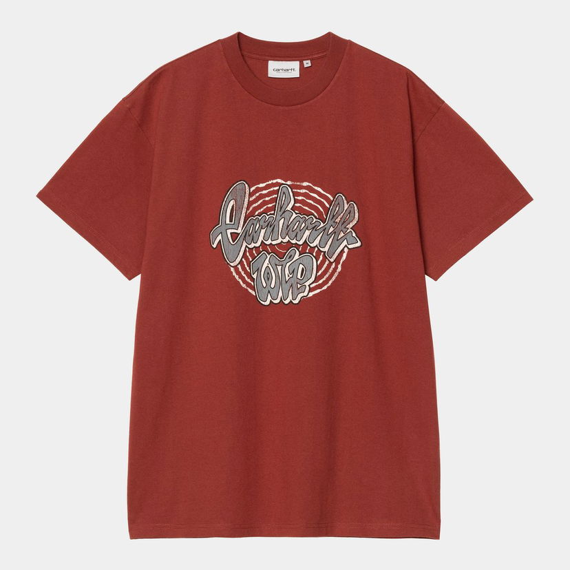 T-paita Carhartt WIP S/S Chedda T-Shirt heavy stone wash Burgundia | I035428_9