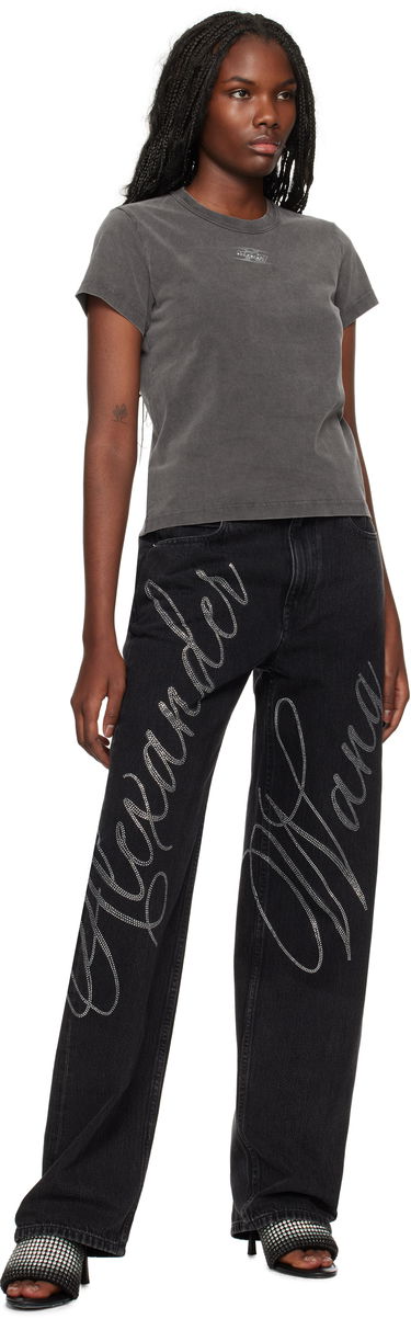 T-paita Alexander Wang Blade Logo Embossed T-Shirt Harmaa | 4CC4241514, 3