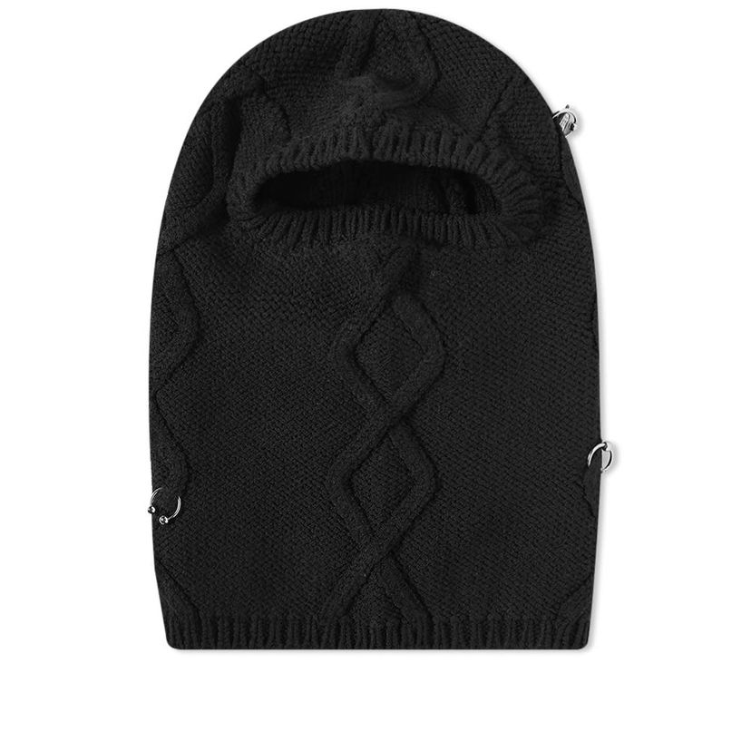 Villapaita 032C 032c Highland Cable Knit Balaclava Musta | FW22-A-0041