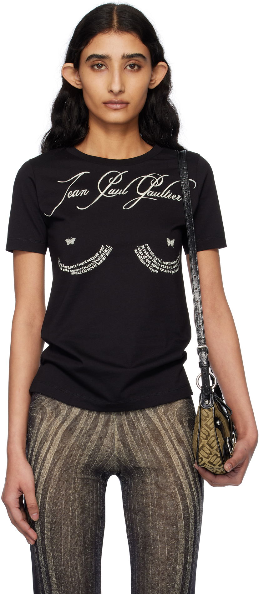 T-paita Jean Paul Gaultier Jean Paul Gaultier 'The Tattoo Poem' T-Shirt Musta | 25/34-F-TS117I-J087-0005