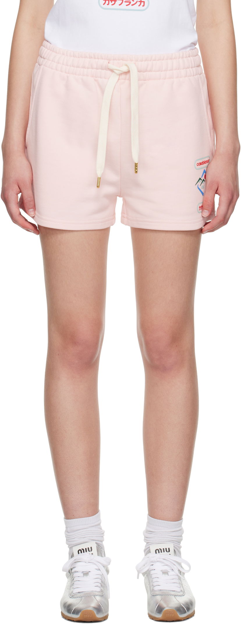 Shortsit Casablanca Casablanca Montagne Sportif Shorts Vaaleanpunainen | WPF25-JTR-186-04