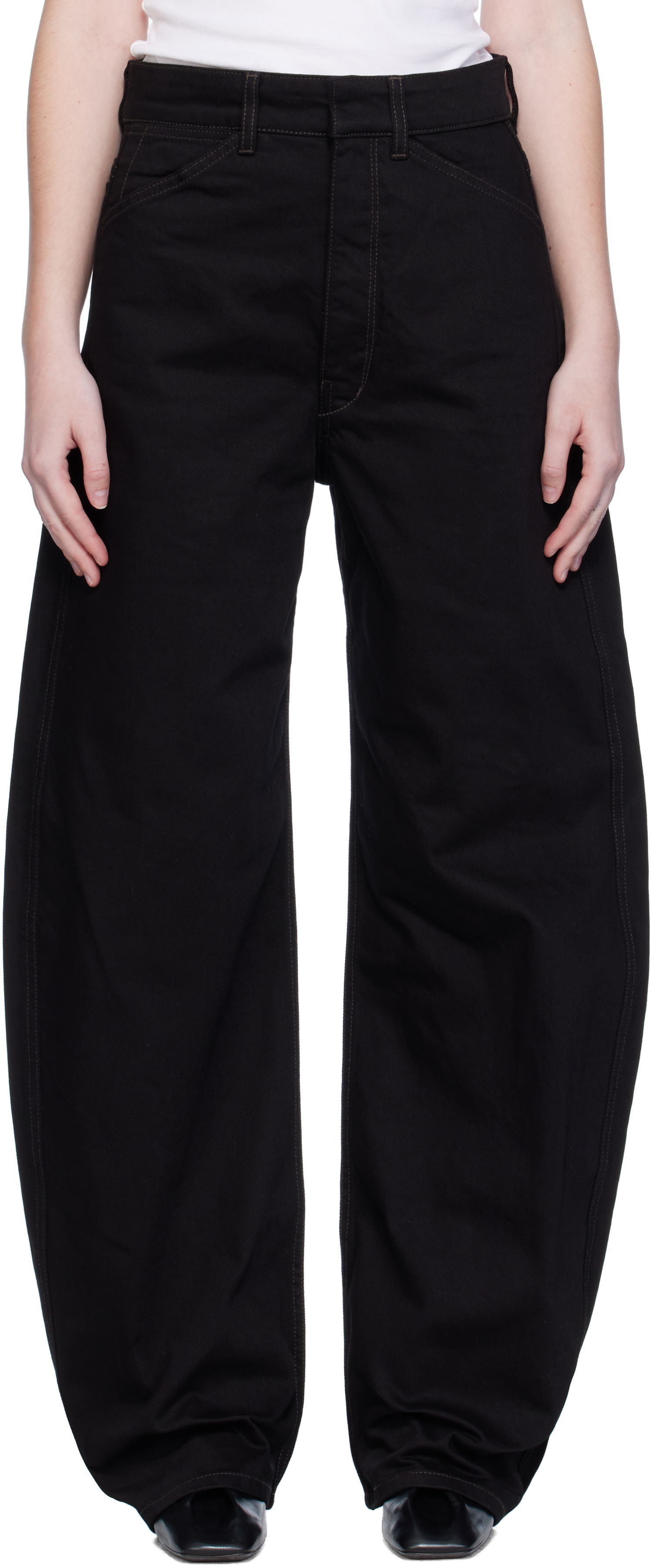 Jeans LEMAIRE Lemaire High Waisted Curved Jeans Musta | PA1264 LD1055, 0
