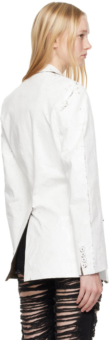 Takki Maison Margiela MM6 Maison Margiela Hand-Coated Blazer Valkoinen | S62BN0110 M35437, 2