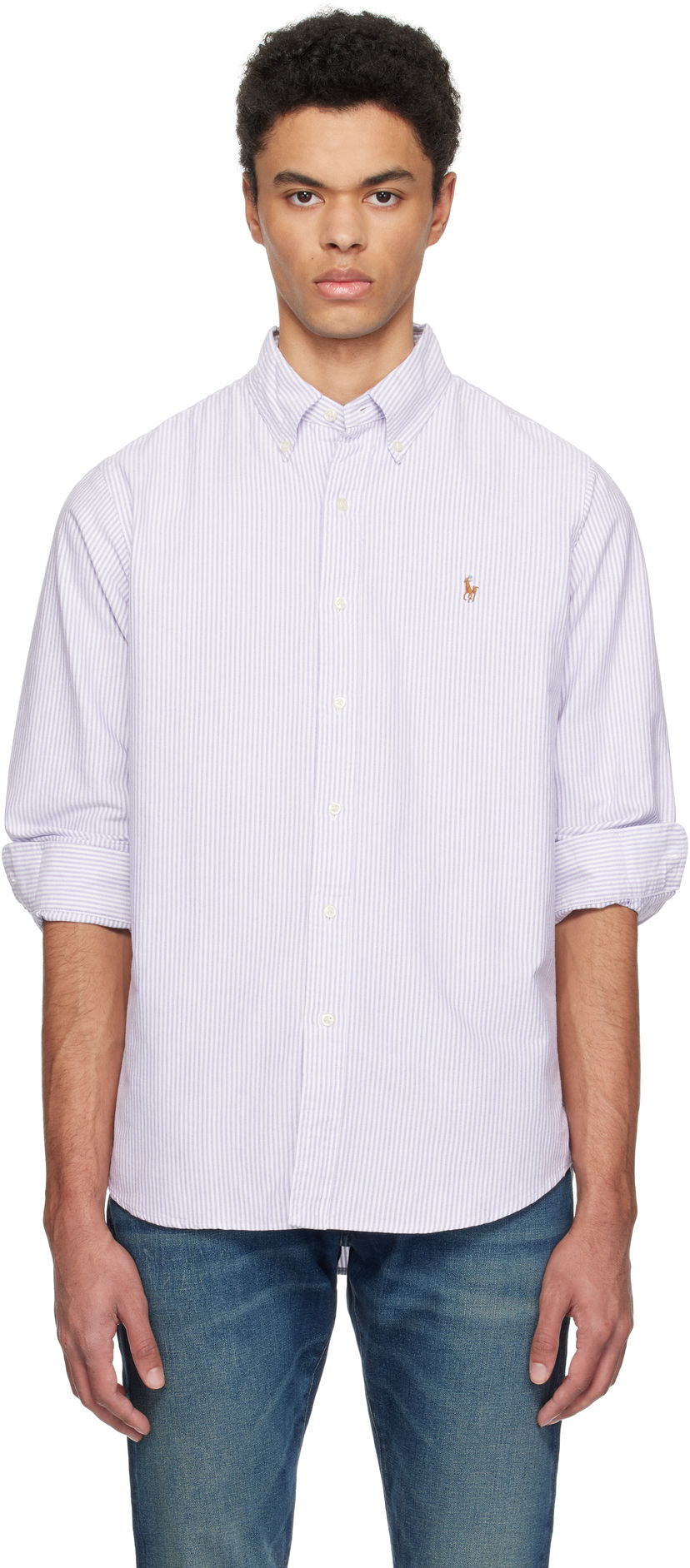 Paita Polo by Ralph Lauren Ralph Lauren Classic Fit Striped Oxford Shirt Violetti | 710942746003