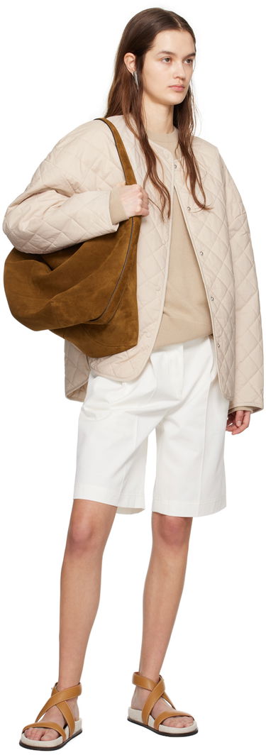 Puffer takki TOTEME TOTEME Quilted Snap Button Jacket Beige | 241-WRO1116-FB0157, 3