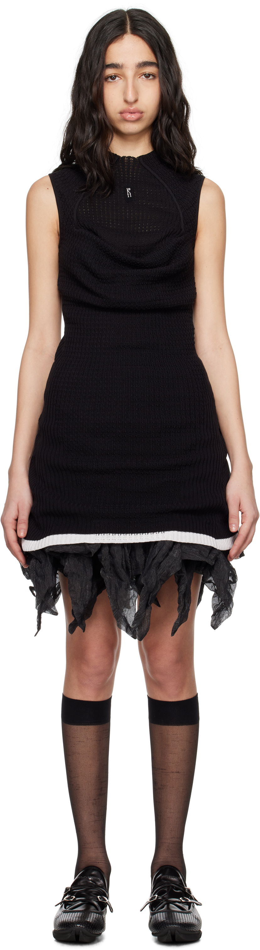 Mekko KIKO KOSTADINOV Kiko Kostadinov Vecto Knit Tunic Minidress Musta | KKWSS25KN03-95