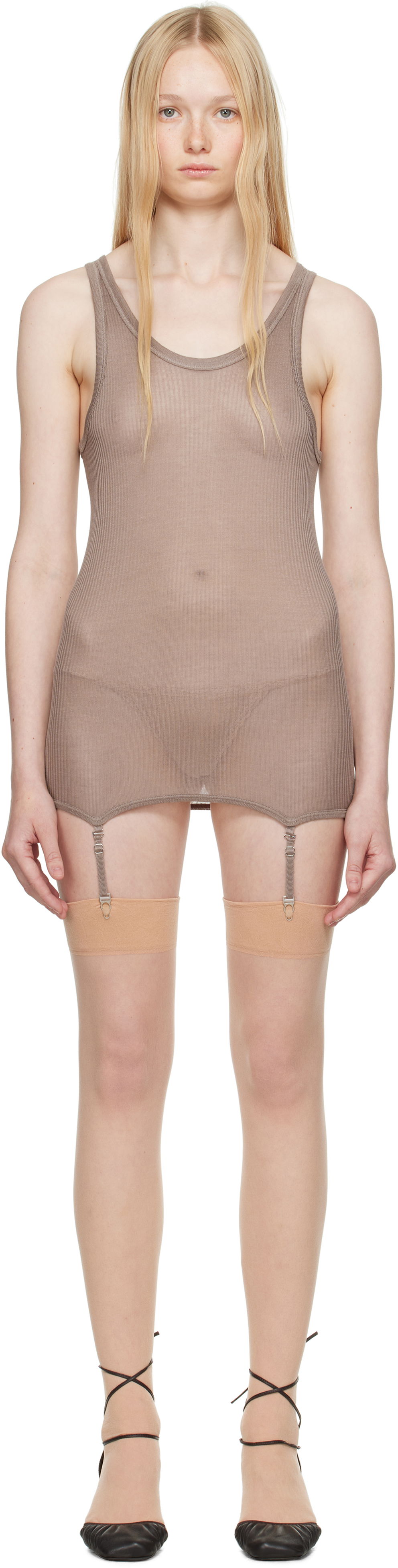Tankkitoppi LEMAIRE Lemaire Seamless Rib Suspenders Tank Top Ruskea | TO1367 LK1017, 0