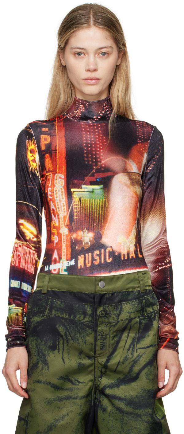 Body Jean Paul Gaultier Gaultier Velvet Pigalle Turtleneck Bodysuit Monivärinen | 24/30-F-BD049-J554-00301550