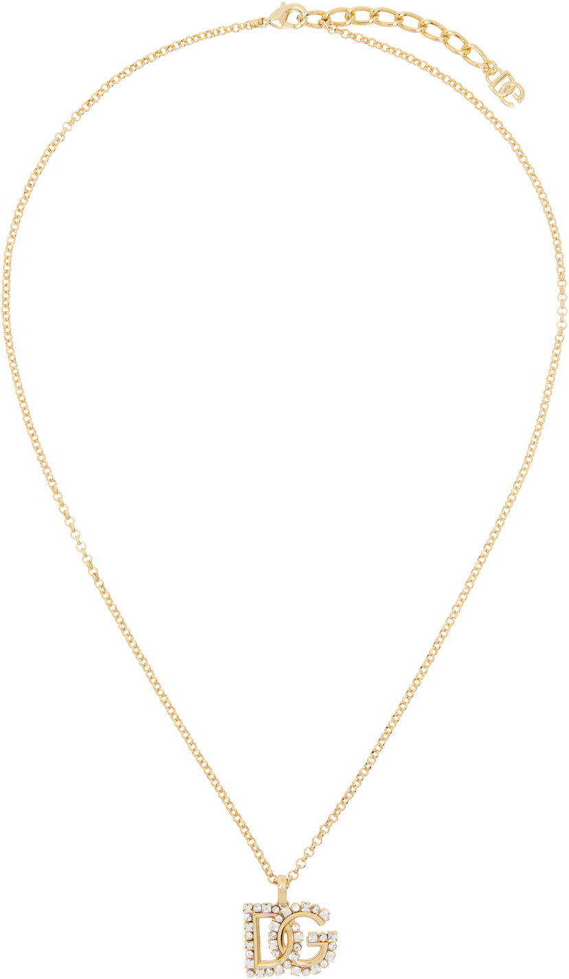 Kaulakoru Dolce & Gabbana Dolce&Gabbana Crystal 'DG' Logo Chain Necklace Metallinen | WNR2L4 W1111
