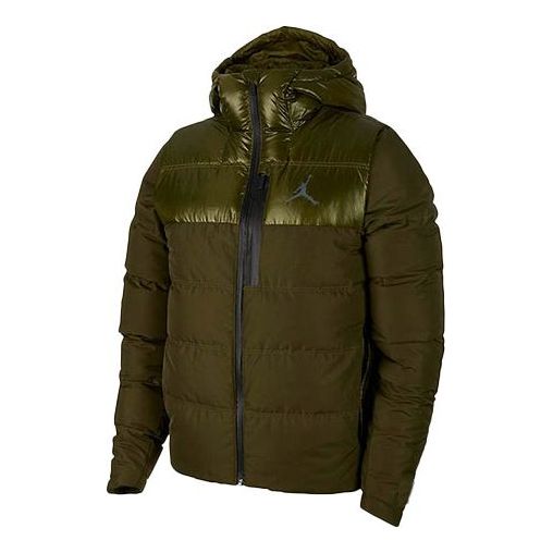 Puffer takki Jordan Jordan Windproof Hooded Down Jacket Vihreä | 924676-395