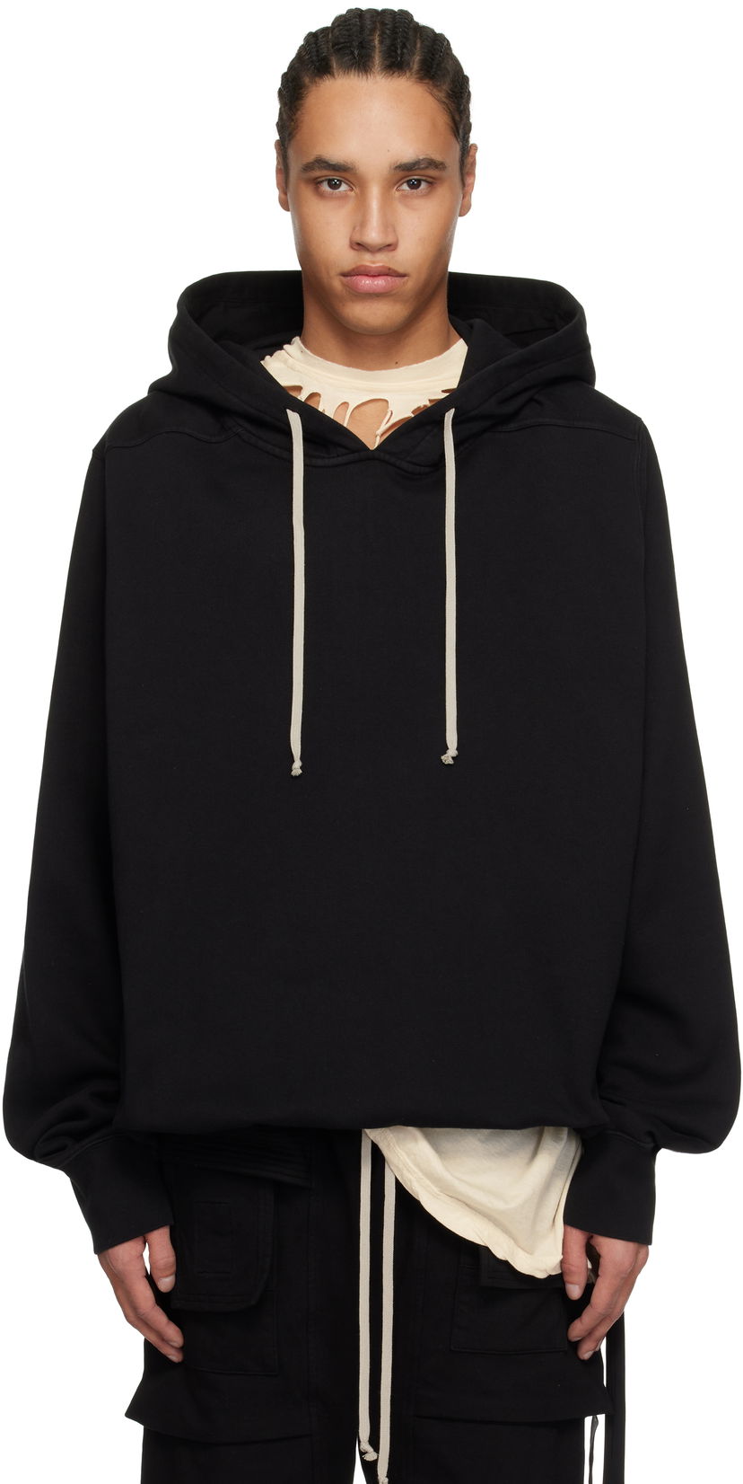 Huppari Rick Owens Rick Owens DRKSHDW Hollywood Oversized Hoodie Musta | DU01E3262 FP