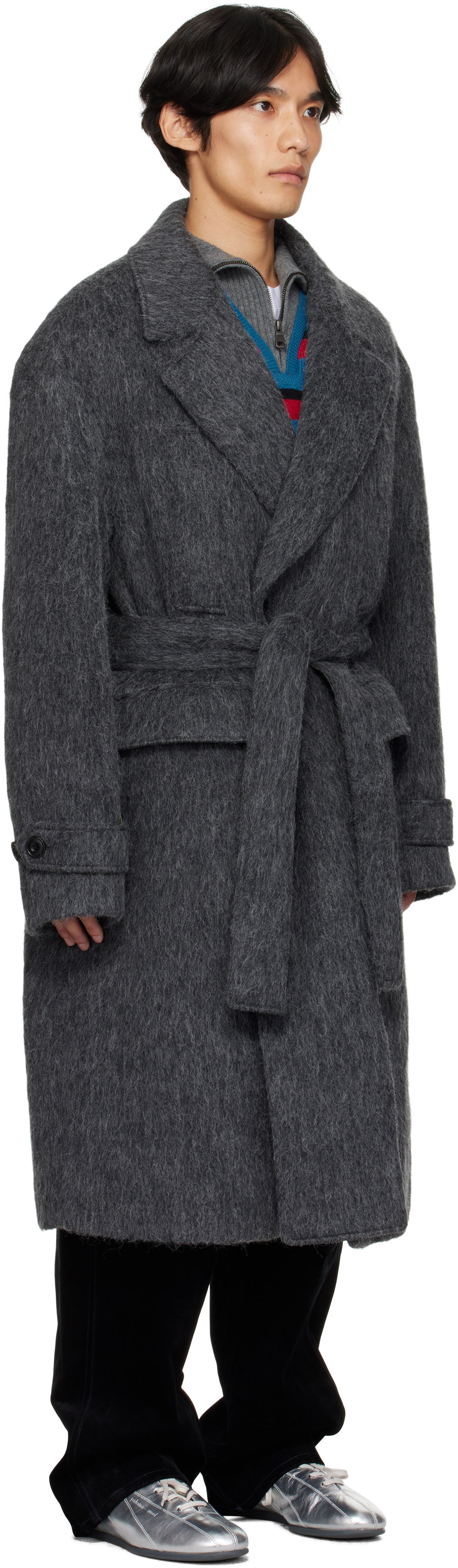 Takit Andersson Bell Andersson Bell Mattia Shaggy Wool Robe Coat Harmaa | awa715m, 1