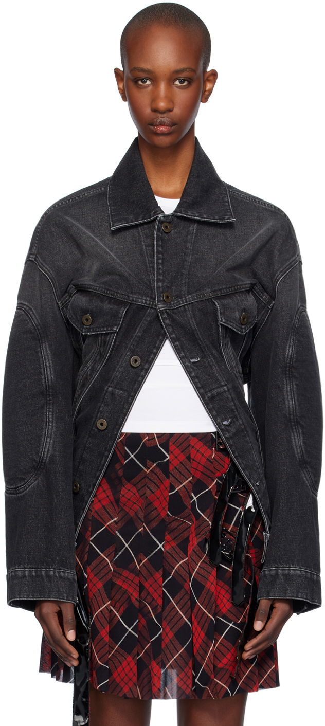 Takki Jean Paul Gaultier Gaultier Lacing Denim Jacket Musta | 24/31-F-VE070LP-D016-06