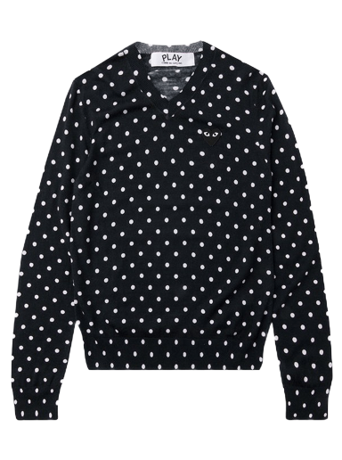 Villapaita Comme des Garçons PLAY Polka Dot Crewneck Tummansininen | az n036 051 2