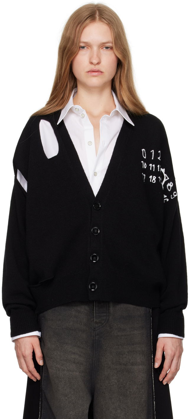 Villapaita Maison Margiela Cut Outs Cardigan Musta | S62HP0022 M13071, 0