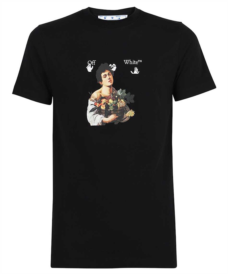 T-paita Off-White Slim Fit Caravaggio Boy T-shirt Musta | OMOAA027S21JER0111001
