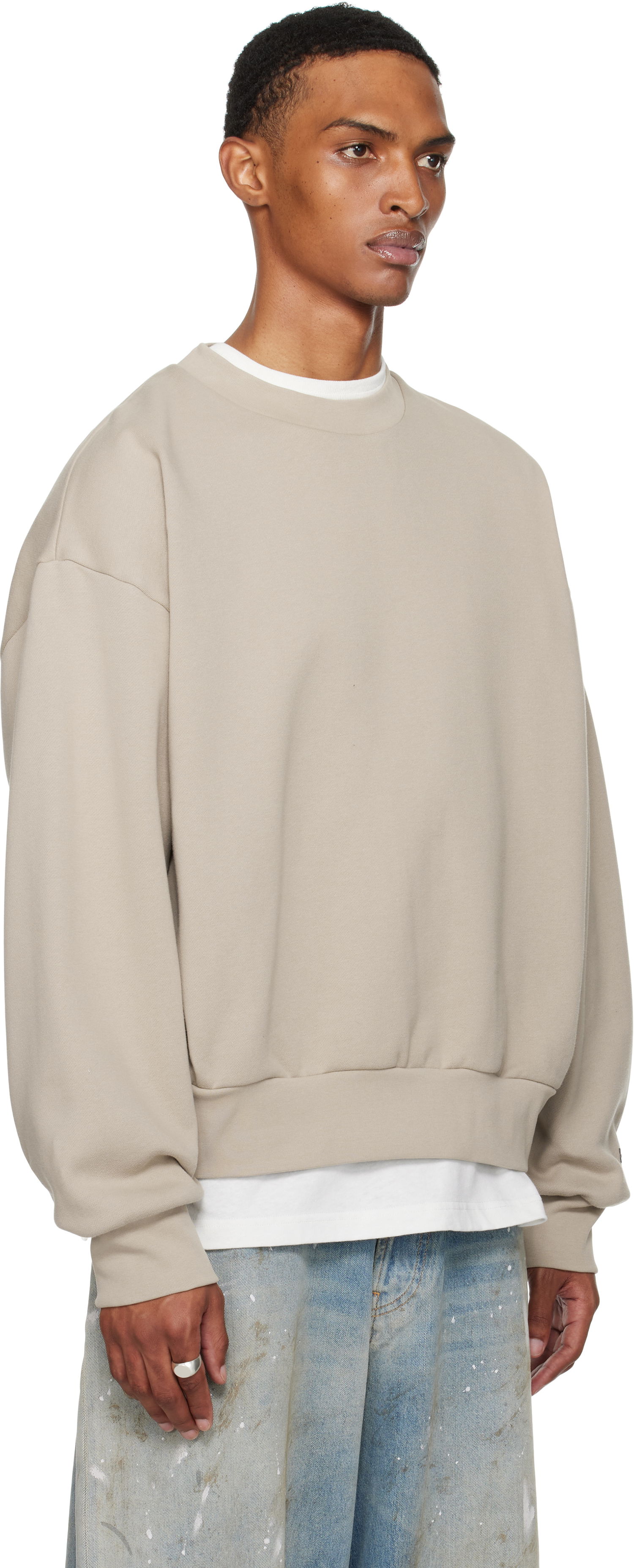 Huppari Fear of God ESSENTIALS Fleece Crewneck Sweatshirt Beige | 192SP252041F, 1