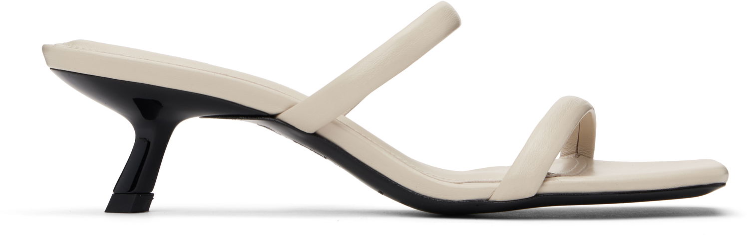 Kengänhoito Anine Bing ANINE BING Hilda Two-Strap Kitten Heel Mules Beige | A-14-11101-IVY17, 0