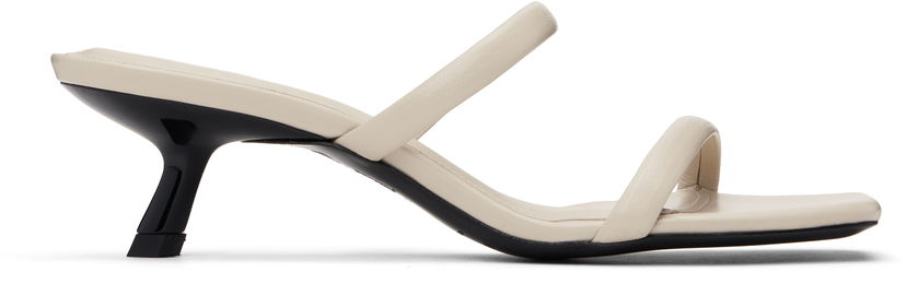 Kengänhoito Anine Bing ANINE BING Hilda Two-Strap Kitten Heel Mules Beige | A-14-11101-IVY17