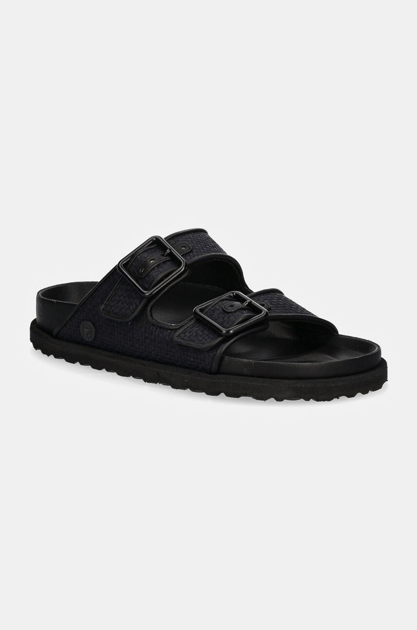 Tennarit ja kengät Birkenstock Birkenstock 1774 Arizona Raffia Luxe Slides Musta | 1028834