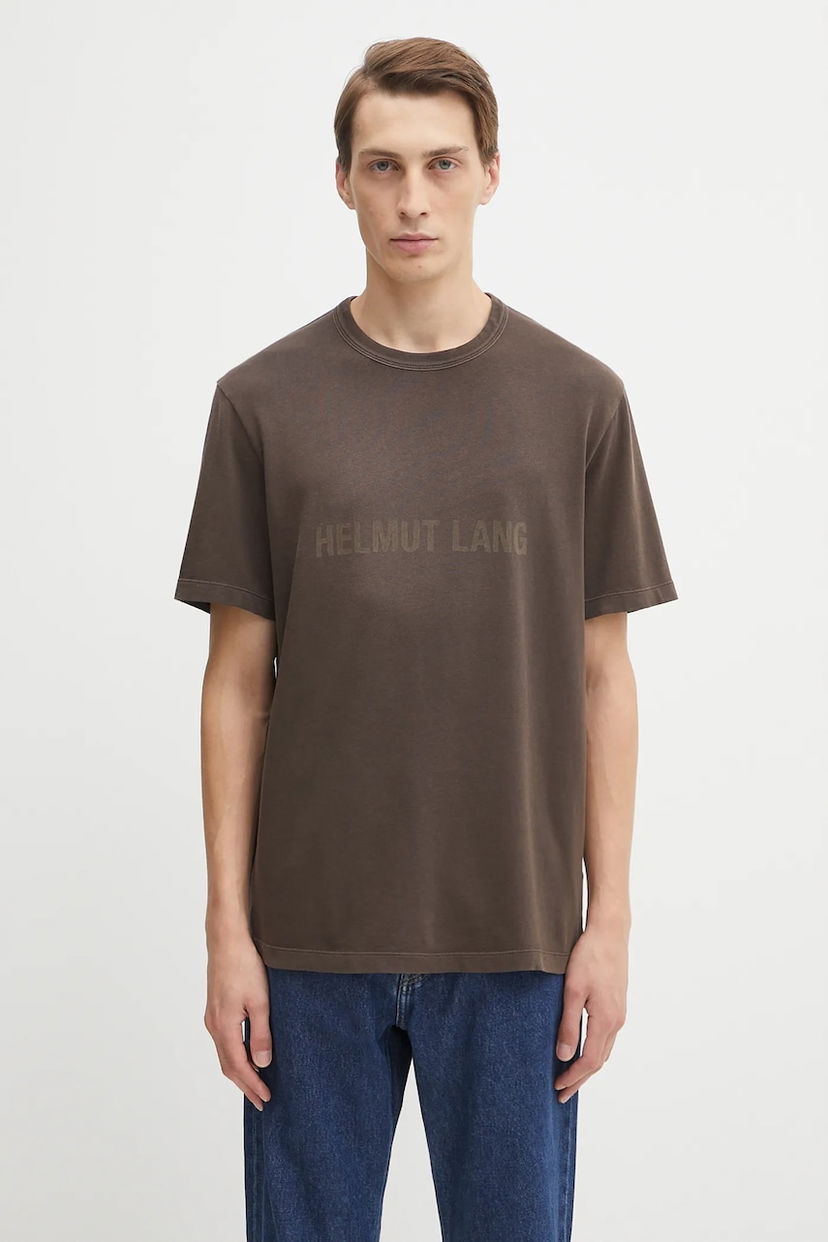 T-paita Helmut Lang Helmut Lang Logo Print T-Shirt Ruskea | P05HM501