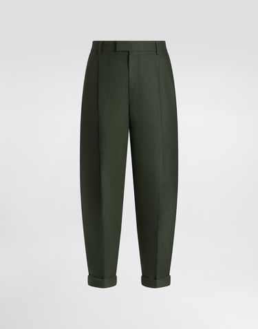 Housut Dolce & Gabbana Dolce & Gabbana Linen Turned-Up Cuffs Pants Vihreä | GP114TFU4MCV0304, 0
