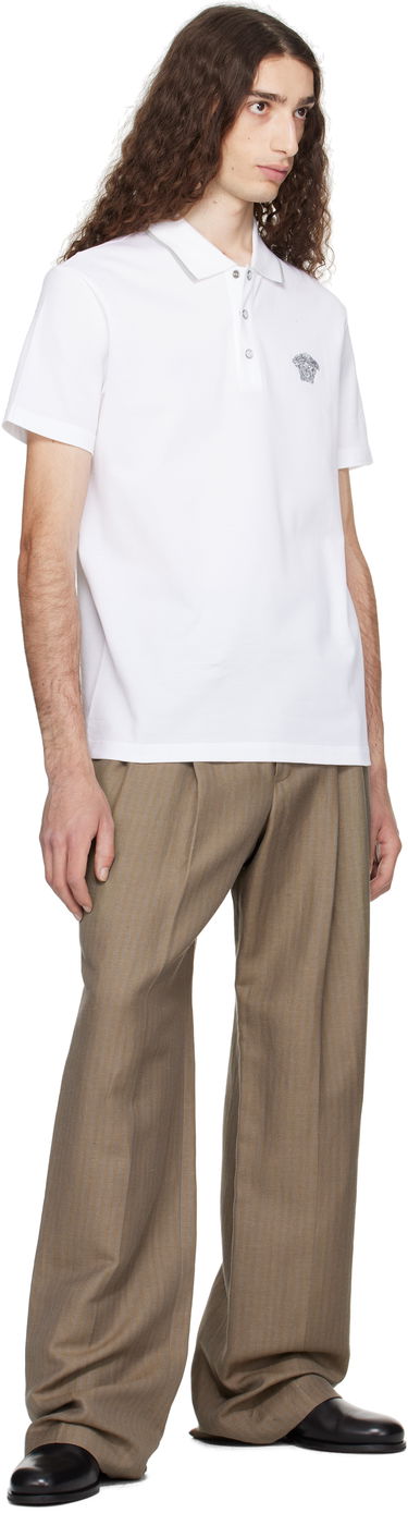 Poolopaita Versace Versace Embroidered Polo Valkoinen | 1013906_1A14975, 3