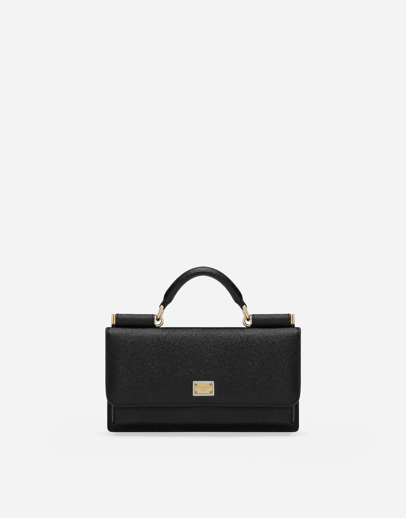 Käsilaukku Dolce & Gabbana Dolce & Gabbana Dauphine Print Calfskin Mini Bag Musta | BI3280A100180999